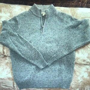 Men's Gray Half-Zip Sweater